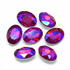 Pointed Back Glass Rhinestone Cabochons RGLA-T018-10x14mm-03-1