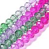 Transparent Painted Glass Beads Strands X1-DGLA-A034-T6mm-A06-2
