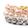 Natural Baroque Pearl Keshi Pearl Beaded Bracelets Sets BJEW-JB05326-2