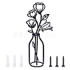 Iron Wall Art Vase Flowers AJEW-WH0263-17-1