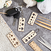  Rectangle Wooden Knitting Needle Gauge Pendants WOOD-NB0002-39-5