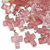 Cherry Quartz Glass Pendants G-T080-17-1