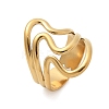 304 Stainless Steel Wave Multilayer Open Cuff Rings for Women RJEW-Z077-01G-03-4