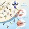 21Pcs Angel Glass Pendants PALLOY-TAC0129-5