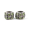 Antique Silver Plated Alloy Rhinestone Large Hole European Beads MPDL-R041-02D-2