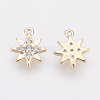 Brass Micro Pave Cubic Zirconia Charms ZIRC-F081-03G-2