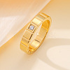 304 Stainless Steel & Cubic Zirconia Finger Rings FS-WG10832-02-2