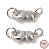 Anti-Tarnish Rhodium Plated 925 Sterling Silver Lobster Claw Clasps with Jump Rings STER-D006-15P-1