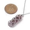 Natural Mixed Gemstone Bullet Pendant Necklace NJEW-JN04421-5