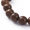 Unisex Wood Beads Stretch Bracelets BJEW-JB04958-4