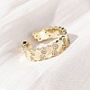 Brass Micro Pave Clear Cubic Zirconia Cuff Rings for Women RJEW-S398-02G-3