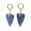 Heart Gemstone Dangle Hoop Earring for Women EJEW-JE05101-6