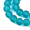 Frosted Transparent Glass Beads Strands GLAA-S031-8mm-37-01-3