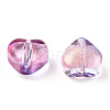 Transparent Spray Painted Glass Beads GLAA-R211-02-B04-2