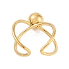 Ion Plating(IP) 304 Stainless Steel Round Open Cuff Ring RJEW-C097-06G-3