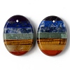 Chakra Style Assembled Natural Amethyst & Lapis Lazuli & Sodalite & Green Aventurine & Tiger Eye & Topaz Jade & Red Jasper Pendants G-R478-12-2
