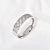 304 Stainless Steel with Clear Cubic Zirconia Finger Rings FS-WG2FC1C-11-1