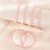 Natural Rose Quartz Bead Stretch Bracelets BJEW-K212-A-045-5