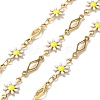 Ion Plating(IP) Golden 304 Stainless Steel Flower & Rhombus Link Chains CHS-D036-01G-02-1