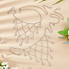 Alloy Crystal Rhinestone Multilayered Flower Tassel Shoulder Bra Body Chains AJEW-WH0752-575P-3