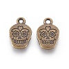 Mexico Holiday Day of the Dead Sugar Skull Tibetan Style Alloy Metal Pendants TIBEP-21061-AB-FF-2