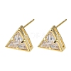 Brass Micro Pave Clear Cubic Zirconia Stud Earrings EJEW-C174-02F-G-4