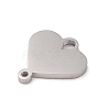 304 Stainless Steel Heart Connector Charms STAS-R222-01P-2