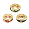 Brass Micro Pave Cubic Zirconia European Beads CU-CBAB99C-04G-1