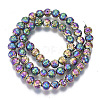 Electroplated Natural Lava Rock Beads Strands X-G-S352-30B-02-2