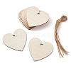 Heart Shape Unfinished Wood Cutouts Ornaments WOOD-TAC0003-66-4