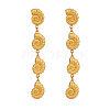 304 Stainless Steel Conch Tassel Stud Earrings TZ8504-5