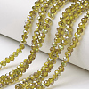 Electroplate Transparent Glass Beads Strands EGLA-A034-T4mm-S02-1