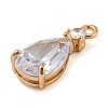 Golden Brass Micro Pave Cubic Zirconia Pendants KK-K350-01G-02-2