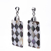 Single-Sided Natural Black Lip Shell and White Shell Pendants SSHEL-N034-31A-3