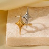 Adjustable 304 Stainless Steel Cuff Rings for Women LS-RJEW-B135-01GP-03-1