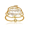 Brass Charm Bracelets & Curb Chain Bracelets Sets BJEW-SZ0001-005G-8