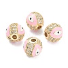 Brass Micro Pave Cubic Zirconia Beads ZIRC-A019-16G-A-4
