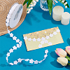 Polyester Flower Lace Trim Ribbon OCOR-WH0105-095-4