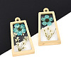 304 Stainless Steel Epoxy Resin Pendants X-STAS-T072-29-1