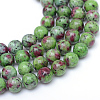 Round Dyed Natural Gemstone Bead Strands X-G-R345-10mm-15-1