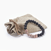 Natural Lava Rock Beads Stretch Bracelets BJEW-JB03900-4