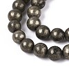 Natural Pyrite Beads Strands G-S249-01-8mm-3