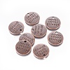 Tibetan Style Alloy Flat Round Carved Word Never Give Up Pendants LS-TIBEP-12585-R-NR-1