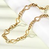 304 Stainless Steel Heart Link Chain Bracelet & Necklace Jewelry Sets SJEW-L199-08G-2