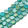 Electroplate Transparent Glass Beads Strands EGLA-N002-27-C05-1