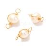 Natural Cultured Freshwater Pearl Beads Links Connectors PALLOY-JF00944-2