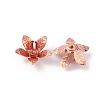 5-Petal Brass Bead Cap KK-WH0062-59RG-1