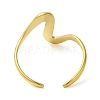 Wave 304 Stainless Steel Open Cuff Rings for Women RJEW-Z043-01F-3