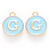 Golden Plated Alloy Enamel Charms X-ENAM-S118-04G-1