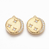 Brass Micro Pave Clear Cubic Zirconia Charms X-ZIRC-Q021-023G-NF-1